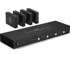 AV Matrix Prailginimas - LINDY Cat.6 4x4 HDMI 4K60 ir IR Matricos Prailginimas, 70 m, Juodas
