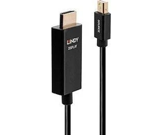 Adapteris - LINDY Mini DisplayPort į HDMI Kabelis, 4096x2160@60Hz, 1 m, Juodas
