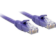 Tinklo Kabelis - LINDY Cat.6 U/UTP Tinklo Kabelis, RJ45, M/M, 250MHz, 3 m, Purpurinis