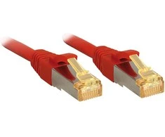 Tinklo Kabelis - LINDY RJ45 S/FTP LSZH Tinklo Kabelis, Cat.6A Kištukas, Cat.7 Neapdirbtas Kabelis, 7.5 m, Raudonas