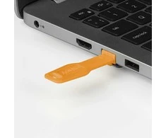 Tinklo Priedas - LINDY RJ45 Prievado Blokatorius 10 vnt. + 1 Raktas, ABS Oranžinis