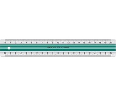 Linex Linex 100202515, Desk ruler, Acrylic glass, Rubber, Žalias, Baltas, cm, mm, 20 cm, 1 pc(s)