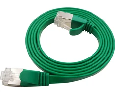 LinkIT Płaski kabelis sieciowy RJ-45, Cat.6a, U/FTP, PVC, žalia, 4.5 m (STP-FL6A-00450-GR)