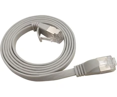 LinkIT Płaski kabelis sieciowy RJ-45, Cat.6a, U/FTP, PVC, pilka, 4.5 m (STP-FL6A-00450-GY)