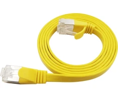 LinkIT Płaski kabelis sieciowy RJ-45, Cat.6a, U/FTP, PVC, geltona, 2 m (STP-FL6A-00200-GL)