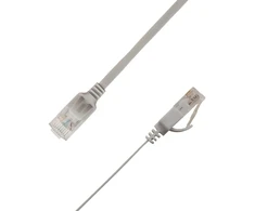 LinkIT Płaski kabelis sieciowy RJ-45, Cat.6a, U/UTP, PVC, pilka, 2.5 m (UTP-FL6A-00250-GY)