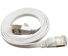 LinkIT Flat U/FTP Cat6A Baltas 4m AWG 32/7, PVC, 1,85x6mm