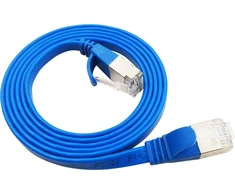 LinkIT Płaski kabelis sieciowy RJ-45, Cat.6a, U/FTP, PVC, mėlyna, 4 m (STP-FL6A-00400-BL)