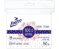 Popieriniai vatos pagaliukai Linteo, 100% natūralūs, 100 vnt. dėžutėje