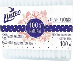 Popieriniai vatos pagaliukai Linteo, 100% natūralūs, 100 vnt. dėžutėje