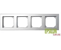 Keturvietis rėmelis LIREGUS EPSILON, metalo spalvos