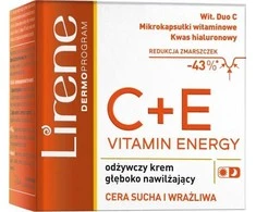 Lirene C+E Vitamin Energy Face Kreminis Moisturizining Kreminis, 50 ml