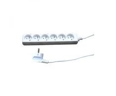 230V ilgintuvas, CEE7 (šakė) - 6x lizdas, 5m, VDE patvirtintas, balta