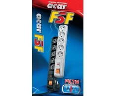 Galios juosta Acar F5 PRO viršįtampių 5 lizdai 5 m juoda (W0094)