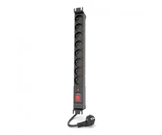 Acar PDU RACK maitinimo juosta su apsauga nuo viršįtampių 8 lizdai 1.5 m juoda (W2406)