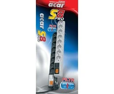 Galios juosta Acar S8 PRO viršįtampių 8 lizdai 5 m juoda (W0144)