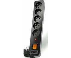 Galios juosta Acar X5 viršįtampių 5 lizdai 1,5 m juodos (W0179)