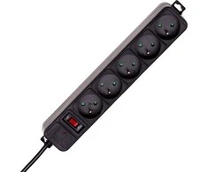 Prailgintuvas su apsauga Akyga AK-SP-05A juoda - 5 lizdai - 1.8 m