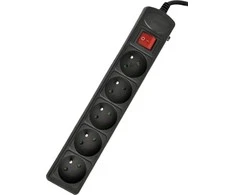 Prailgintuvas Akyga AK-SP-05B - juodas - 5 lizdai - 3m