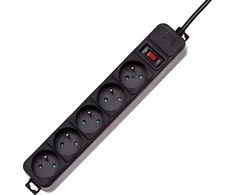 Prailgintuvas Akyga AK-SP-05B - juodas - 5 lizdai - 3m