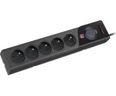 ARMAC Surge Protector Z5 1,5m 5x prancūziški lizdai 10A kabelių laikiklis juodas