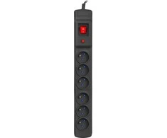 ARMAC Surge protection MULTI M6 10m 6x French outlets juodas