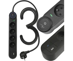 ART FU915 4 gniazda-16A-USB A+C-3.4A