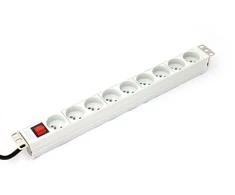 Assmann Electronic ASSMANN A-19-STRIP-4-IMP PDU išvesties juosta 19 RACK 9xType E 1,8 m laidas su C14 On/Off aliuminio