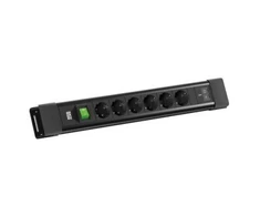 Maitinimo juosta Bachmann Connectus 6 USB-C lizdai 45 W 2 m juoda (19.07.4240)