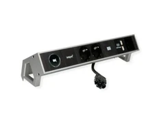 Maitinimo juosta Bachmann DESK 2 IOTspot 2 USB lizdai 0,2 m sidabrinė (902.805)