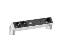 Maitinimo juosta Bachmann DESK2 2xCEE7/3 1xUSB C/C 100 W, 1xCM 1,0 m iš nerūdijančio plieno