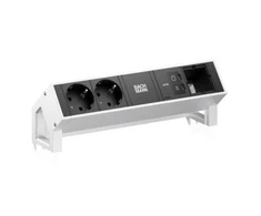 Maitinimo juosta Bachmann DESK2 2xCEE7/3, 1xUSB C/C 45 W, 1xCM L 0,2 m, nerūdijantis plienas