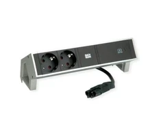 Maitinimo juosta Bachmann DESK 2 2 USB-C lizdai 60 W 0,2 m sidabrinė