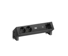 Maitinimo juosta Bachmann DESK 2, 2 lizdai, 1x USB-C modulis 30 W, 0,2 m, juoda