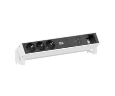 Maitinimo juosta Bachmann DESK2 3xCEE7/3, 1xUSB C/C 100 W, 1xCM, ilgis 0,2 m, RAL9010