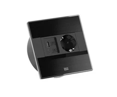 Maitinimo juosta Bachmann SENSE juoda 1x CEE7/3, 1x USB A/C, ilgis 2,0 m AEH