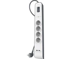 Maitinimo Blokas - Belkin BSV401CA2M 4 AC Lizdai 2m Juodas/Baltas