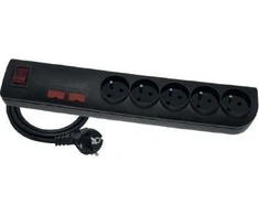 Galios juosta Elgotech PSF2 viršįtampio 5 lizdai 3 m juoda (PSF2-503-2)