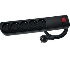 Galios juosta Elgotech PSF3 viršįtampio 5 lizdai 1,5 m juodos (PSF3-501-2)