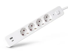 Listwa zasilająca ENTAC su USB-A i USB-C 4 gniazda 1,5 m Baltas