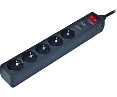 Gembird EnerGenie | Surge Protector SPG5-C-15/ 4.5 m/ 5 Sockets/ Juodas