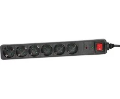 Power Juosta InLine viršįtampio 6 lizdai 1,5 m juodos (16461P)