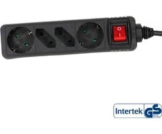 Galios juosta InLine 4 lizdai 5 m juoda (16445S)