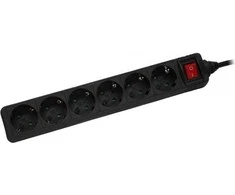 Galios juosta InLine 6 lizdai 1,5 m juodos (16461S)