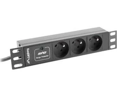 LANBERG PDU-03E-0200-IEC-BK PDU 10 1U 10A 3x 230v PL 2m Juodas