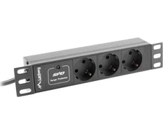 LANBERG PDU-03F-0200-BK PDU 10 1U 16A 3x 230v Schucko 2m Juodas