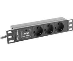 LANBERG PDU-03F-0200-IEC-BK PDU 10 1U 10A 3x 230v Schucko 2m Juodas