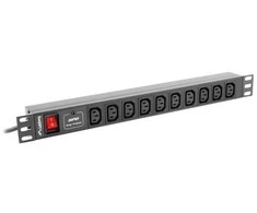 LANBERG PDU-10I-0200-IEC-BK PDU 1U 10A 10 lizdai IEC C13 2m Juodas