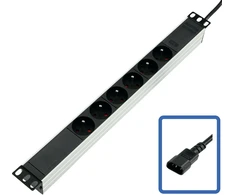 Listwa zasilająca Lanview POWER STRIP 19 PDU 6 gniazd Juodas