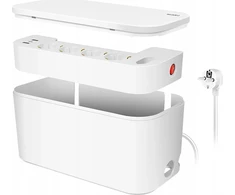 LogiLink maitinimo juosta Kabelbox USB/Schuko 5 lizdai Baltas